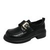 [Ushilai] French Retro Loafers Women's 2025 Spring New Soft-soled Casual Versatile Black Small Leather Shoes