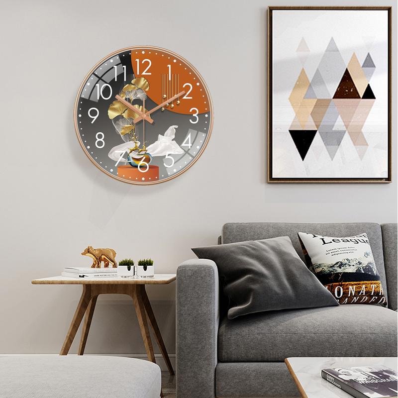 Light Luxury Art Wall Clock Circular Quartz Clock For Bedroom Living Room Study Fashionable Simple Modern Decoration