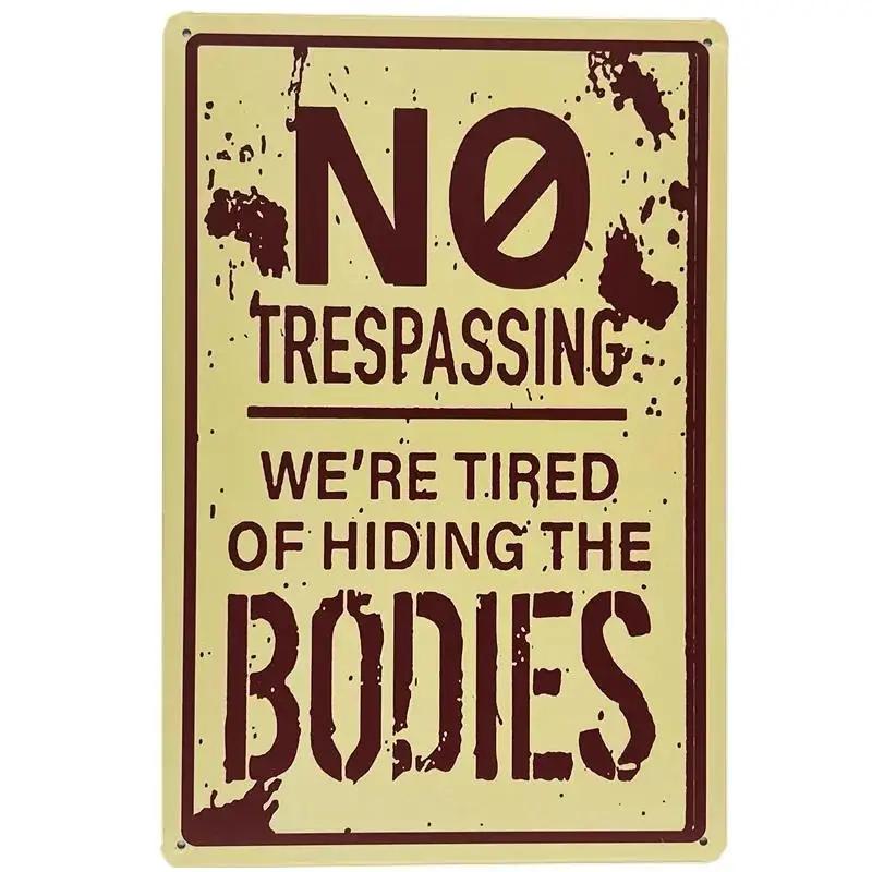 Vintage Shabby Chic Kein Unbefugtes Metalls Child Retro Garage Gefahr Warn Plakette Für Wand Dekoration