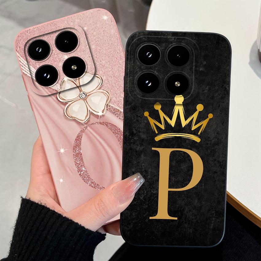 Phone Cover For Xiaomi 17 15T Pro Poco F7 Ultra C75 C55 C50 C31 Four Leaf Clover Letter Pattern Matte Silicone Shockproof Bumper Case For Xiaomi Shell