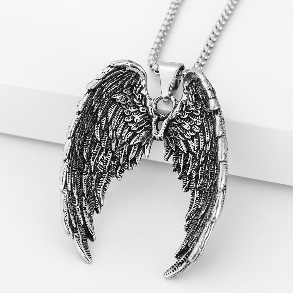 Domineering Men's Accessories Retro Angel Wings Wing Pendant Necklace