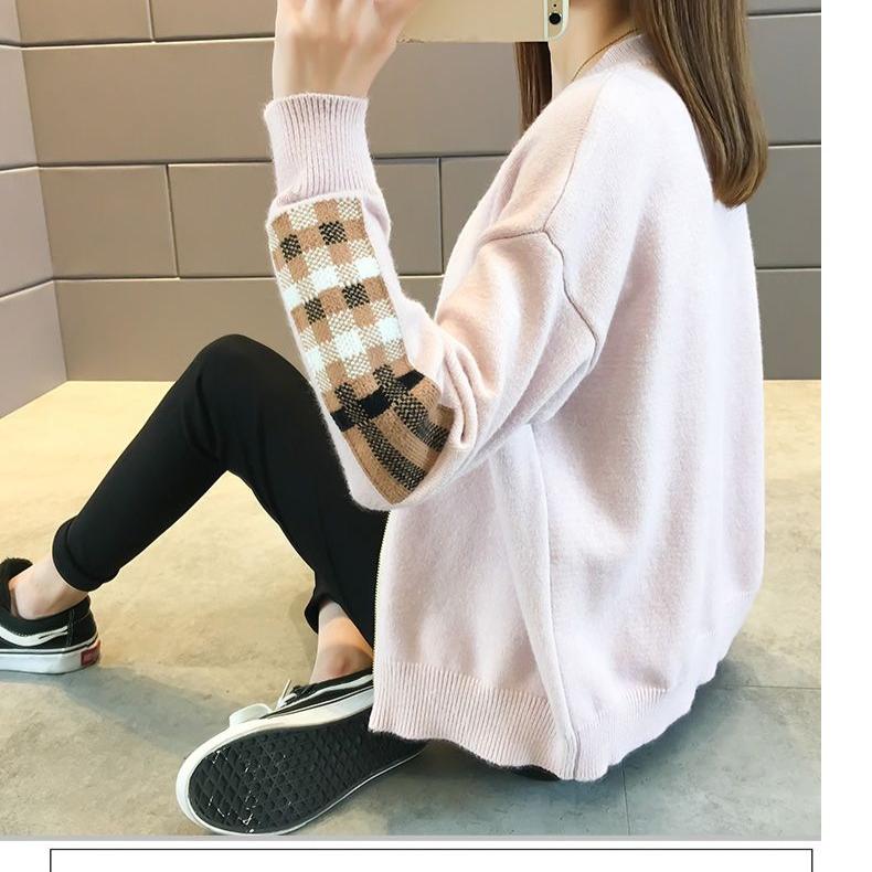 Trendy jakke i koreansk stil med løs passform og som passer til alt for kvinner med lange ermer