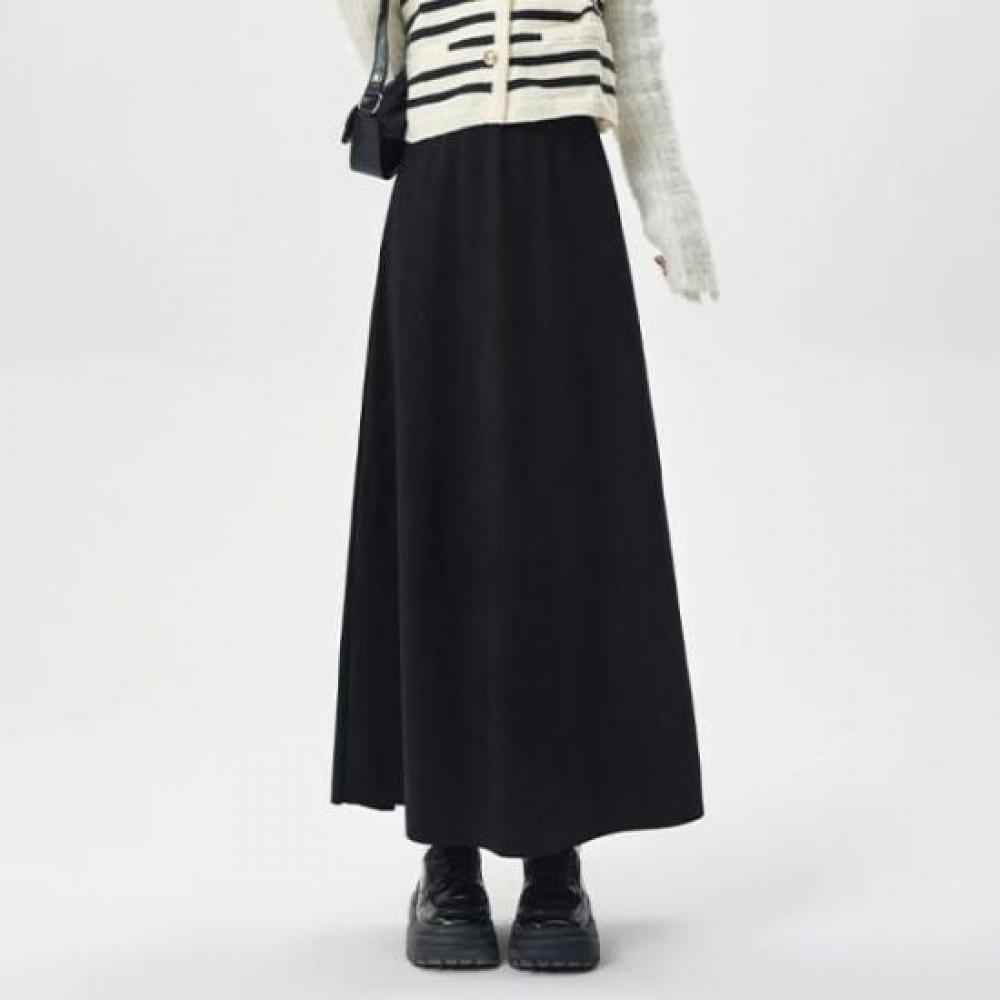 Navava Women Suede Long Flare Skirt Ns488