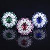 European and American Light Luxury Sapphire Open Ring for Women