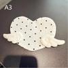 Sweet Angel Wing Heart Coaster Girly Aesthetic Plaid Anti-Scald Table Pad for Coffee Shop Desktop 1Pcs