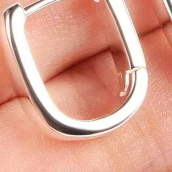 1 Pair Women Earrings, Hypoallergenic U-Shaped Hoop Earrings, Smooth Polished Surface Copper Earrings for Jewelry Gift