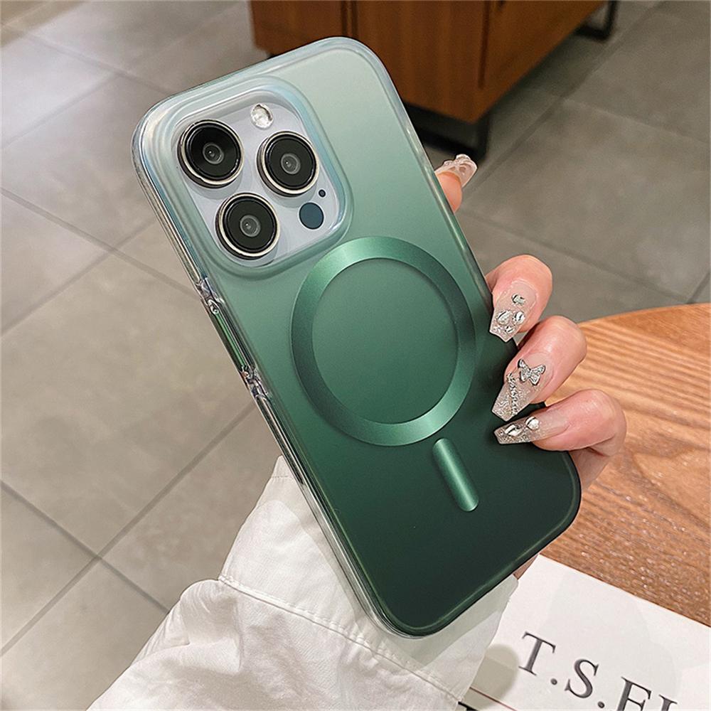 Luxury Bumper Matte Gradient Color Translucent For Magsafe Magnetic Phone Case for iPhone 15 14 Pro Max Hard Acrylic Armor Cover