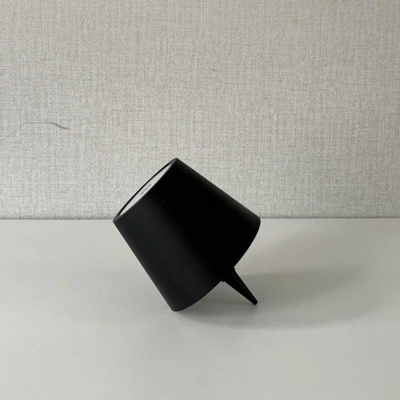 LED Kabellose Weinflaschenlampe 3 Beleuchtungsmodi Tragbar Touch Tischlampe Kabellose LED Schreibtischlampe Kreative Ambiente Nachtlampe (Schwarz-Weiss)