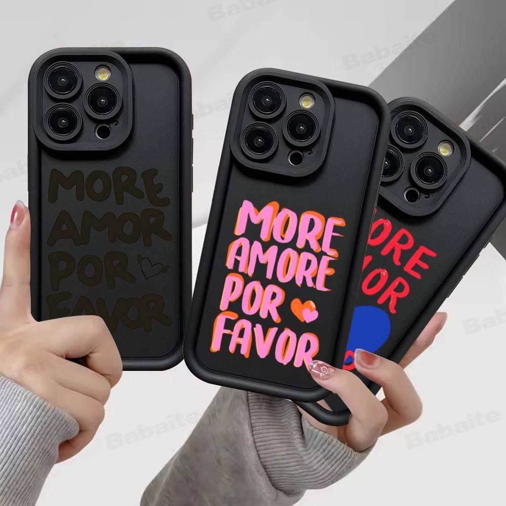 Love Heart More Amor Phone Case For IPhone 16 15 14 Plus 13 12 11 17 Pro Max Pro Soft Cover