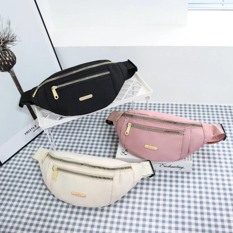 Lightweight Nylon Fanny Pack with Multi-Zipper Pockets Adjustable Waist Bag for Travel Sports & Daily Use