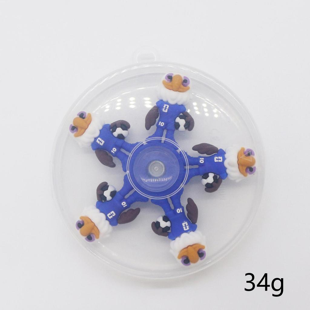 Five-Bead Fidget Spinner with Soft Rubber & Wooden Stick - Mythical Creatures Stress Relief Toy