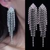 Elegant European & American Diamond Tassel Earrings - Korean Style for Evening Parties and Brides