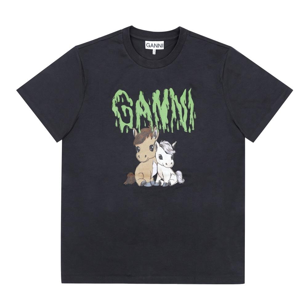 Ganni Women T shirT 252 Pony Logo A1050048 A1050048 252 (S)