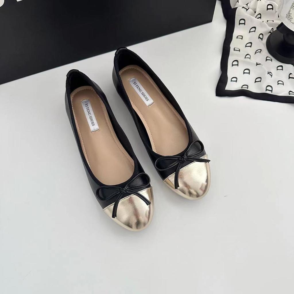 Classic Return Xiaoxiang Increases Height by 3cm Color Matching Temperament Celebrity Light Mouth Bow Women's Single Shoes Grandma Commuting Wom