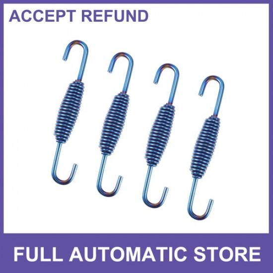 FOUR Motorcycles Exhaust Pipe Spring 68mm 268  Stainless Steel Blue Universal