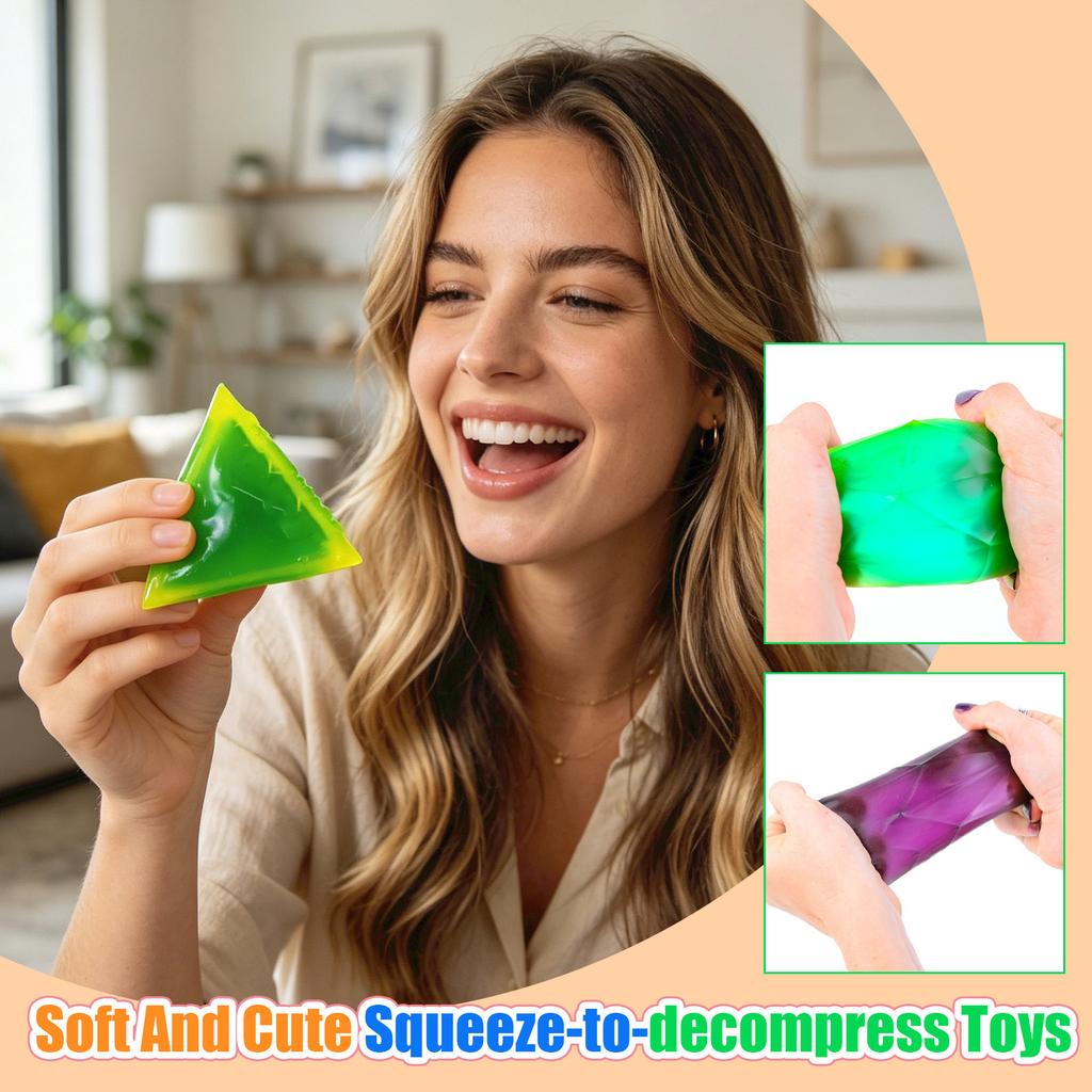 PolySquish Exploration Series Random Shape Sensory Squeeze Toys Set for Stress Relief and Tactile Play Assorted Geometric Designs