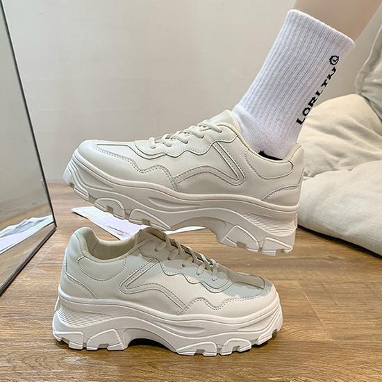Dad's Shoes, Thick Soled Breathable White Shoes for Spring and Autumn, Student Casual Sports Shoes