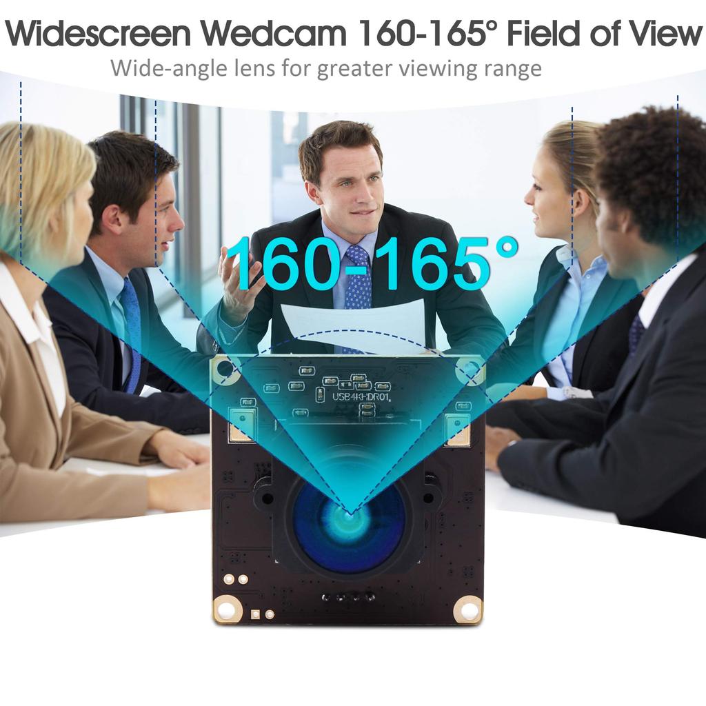 ELP 4K USB Mini Camera with Fisheye Full HD 2160P Sony IMX317 UVC Plug and Free Video Home Game Classroom Camera Compatible with and Linux Webcam,