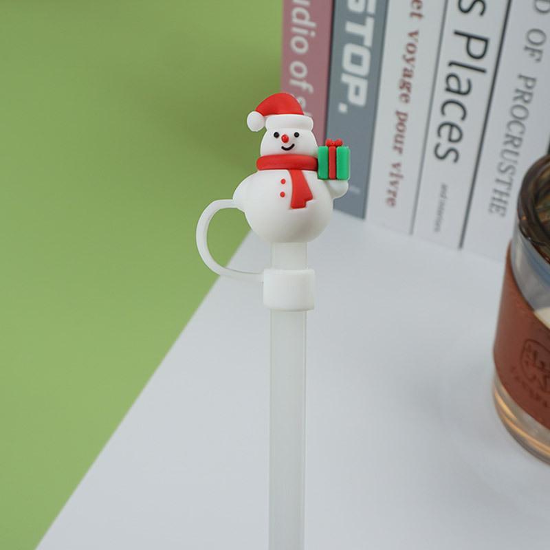 1Pcs 10mm Christmas Straw Covers Cap for Stanley Cup Tumblers Accessories Reusable Straw Cap Stopper for Straws Tip Lids