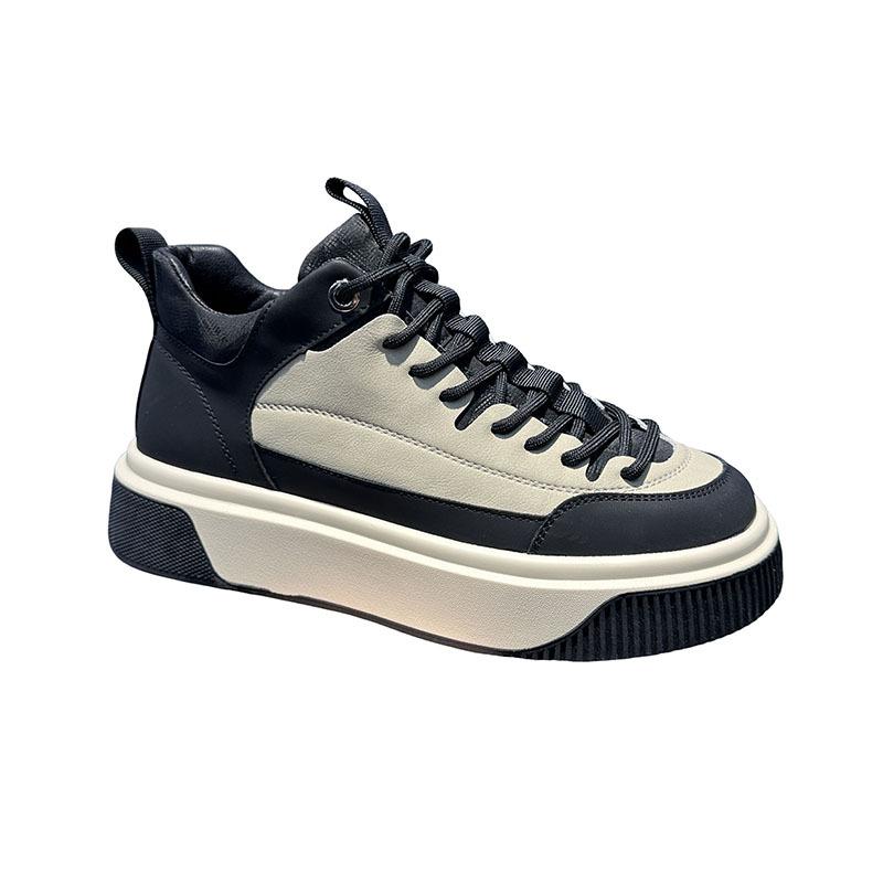 High-top board shoes New spring and autumn color matching trendy shoes Platform comfortable casual shoes qs