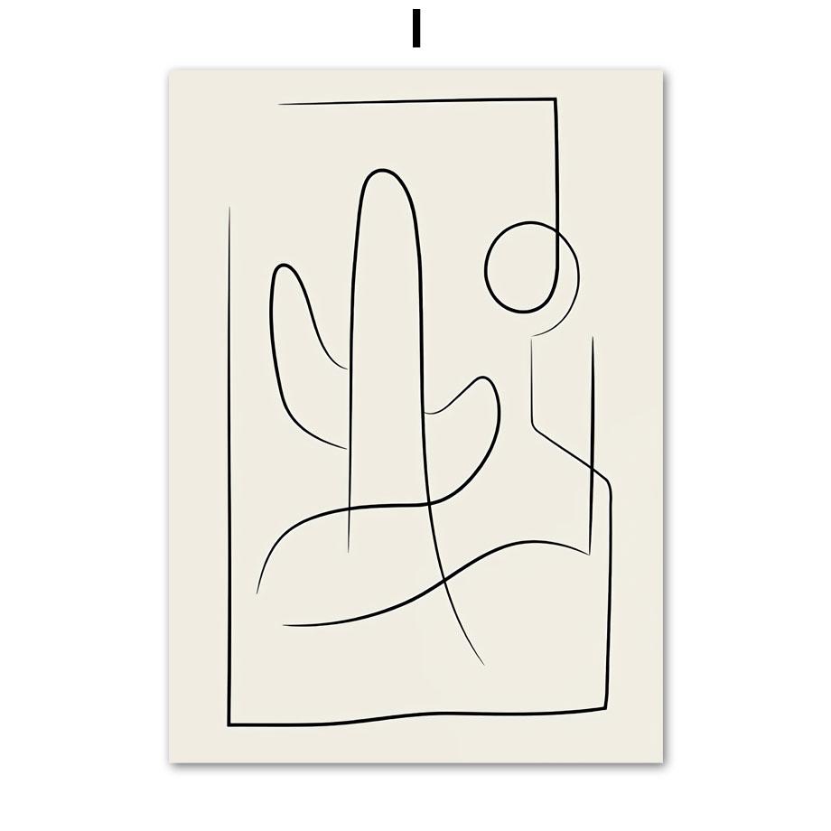 Minimalistické Abstraktní Body Line Figura Citáty Severské plakáty a tisky Nástěnné umění Obraz na plátně Dekor Obrazy do obývacího pokoje