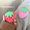 Simulated Plush Strawberry Phone Airbag Holder Small Fresh Instagram Wind Back Sticker Watch TV Shows Desktop Foldable Air Cushion