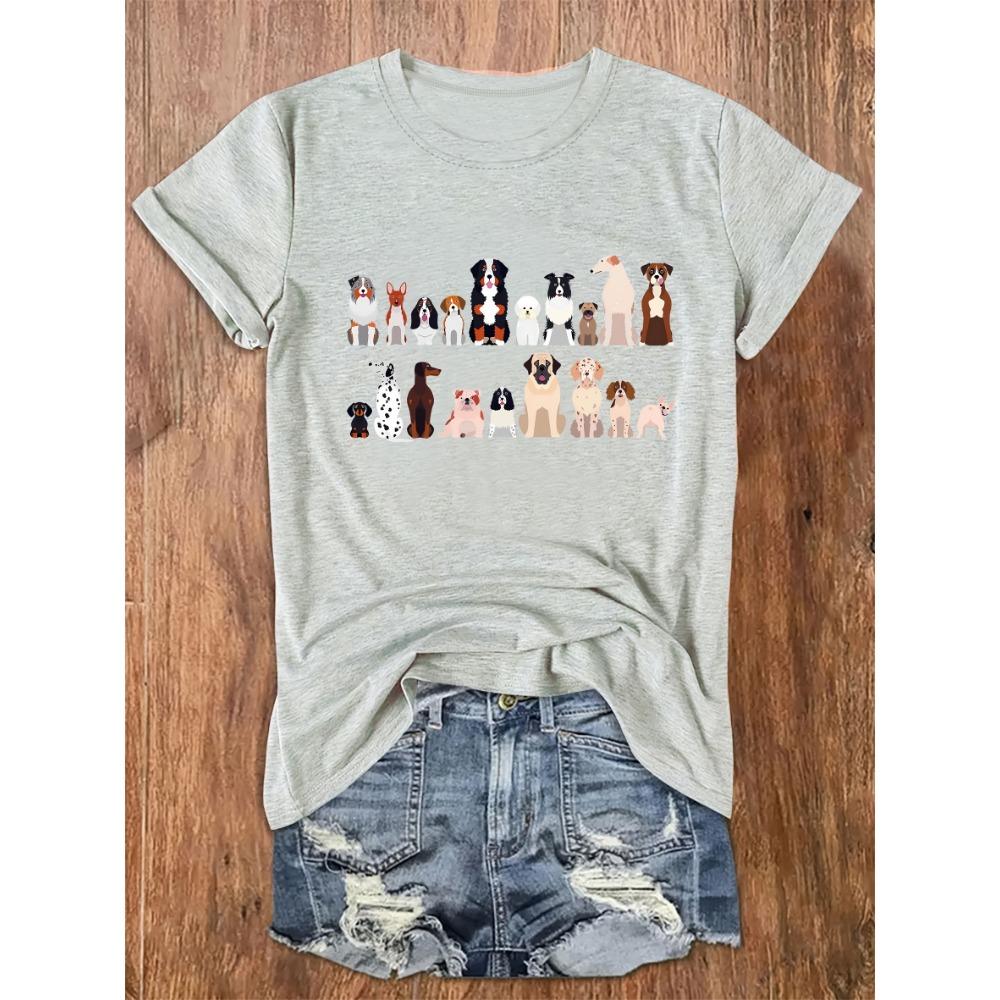 

Cute Dog Breed Collage Women s Tee - Pet Lover Casual Top M