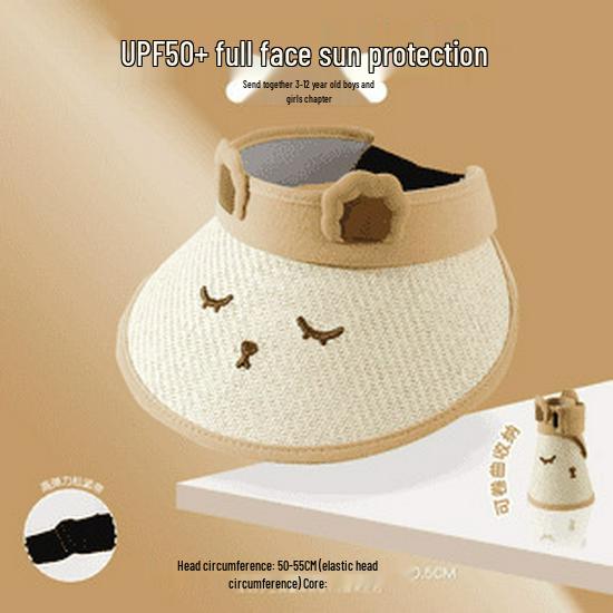 

Summer Kids Cute Anti-UV Cartoon Sun Hat with Large Brim