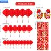 47 Pcs Chinese New Year Decor Set, 2025 Lunar Snake Spring Festival Décor, Includes Couplets, Fu Character, Window Sticker, Red Envelopes, Paper