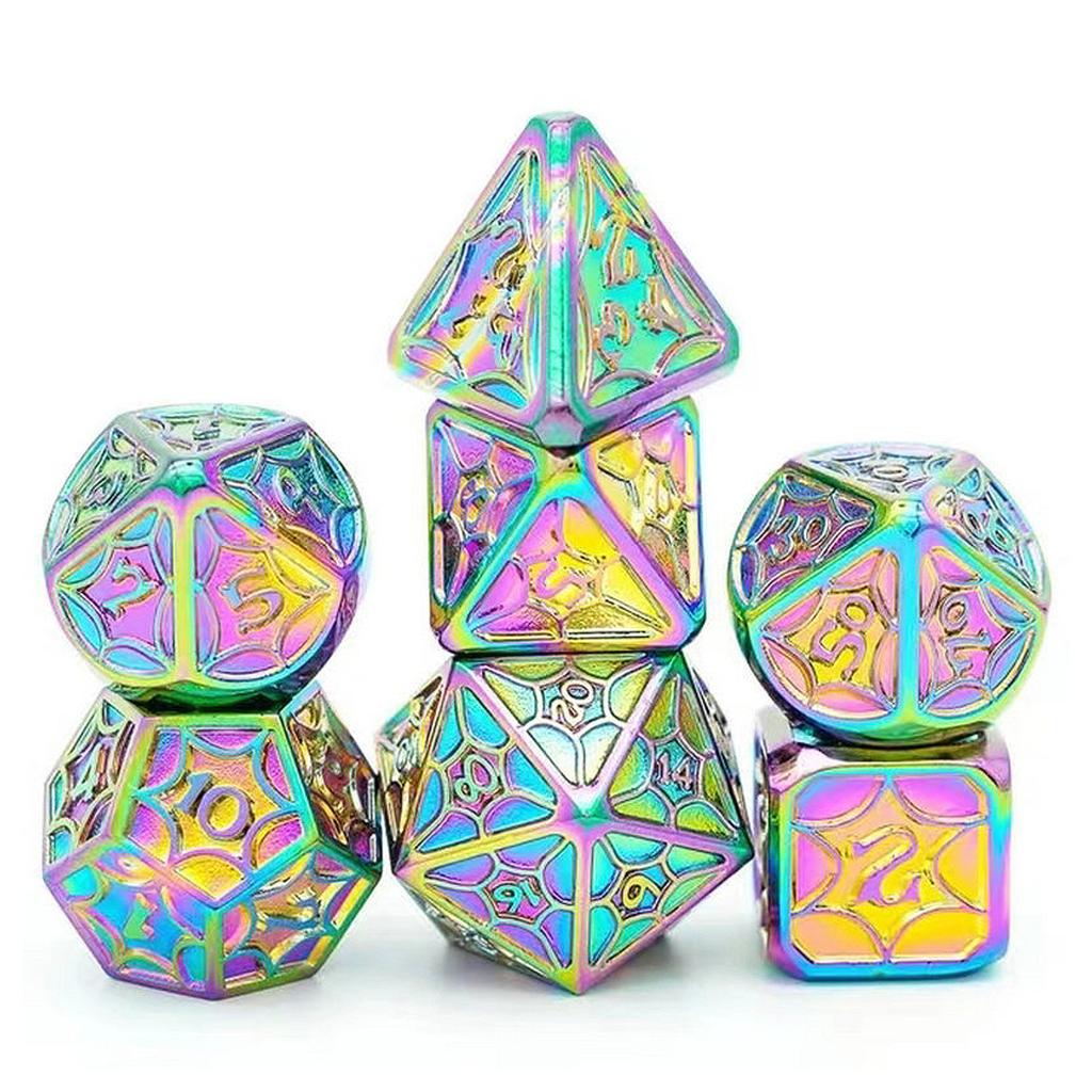 7Pcs Various Shapes Dices Different Number of Face Educational Toy Digital Number Alloy Dices Set For Party Family Game