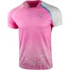 Li Ning Round Neck Pullover Logo Short Sleeve Badminton Shirt Men Tops Pink AAYR263-1