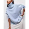 Pure Color Turtleneck Sweater Fashion Autumn and Winter Loose Knitwear Solid Color High Neck Sweater