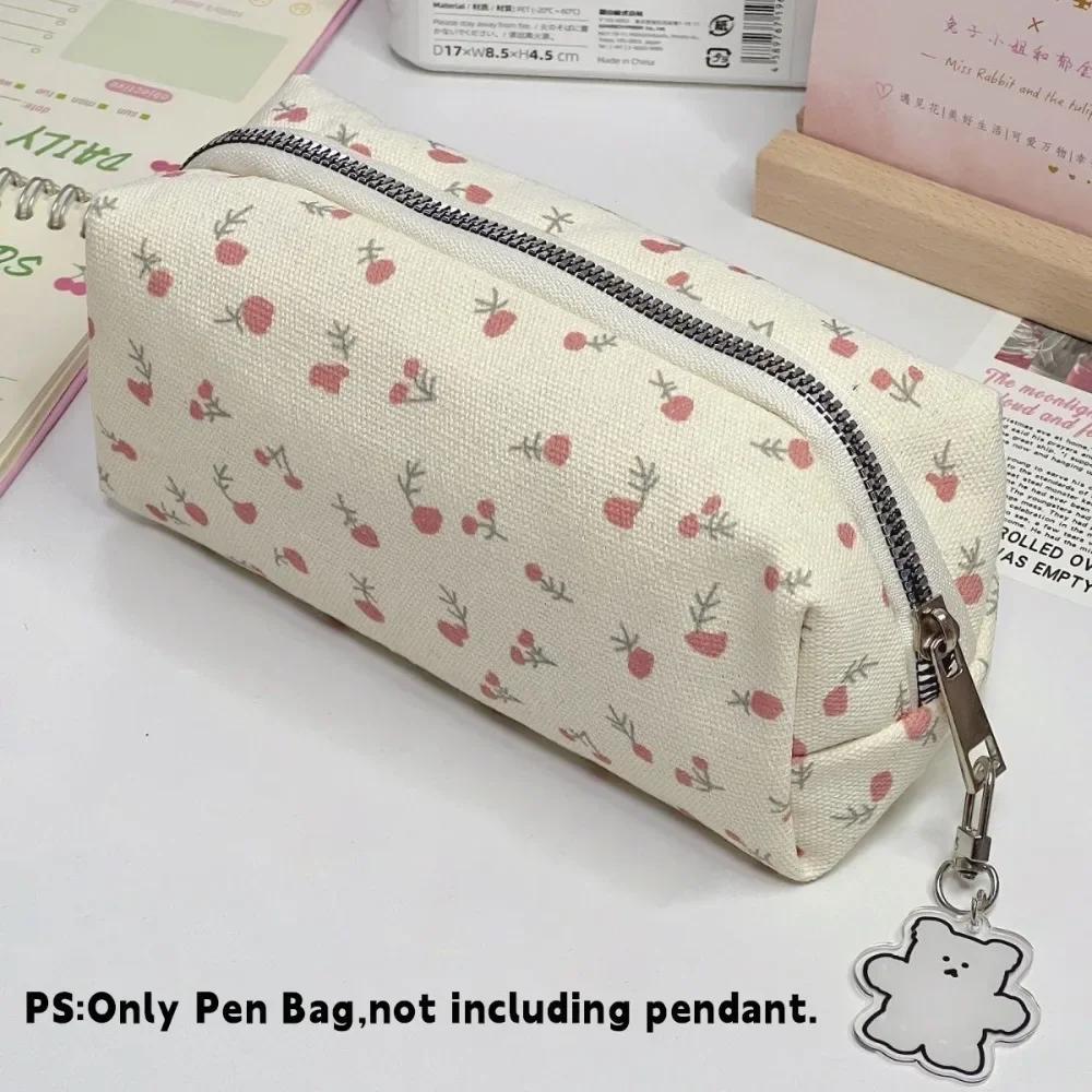INS Floral Print Pen Bag Large Capacity Multifunctional Pencil Case Stationery Bag Students