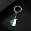 Algeria Map Flag Keychain Stainless Steel Keychain Algeria Remembrances Jewelry Pendant Keyring Gifts for Women and Men