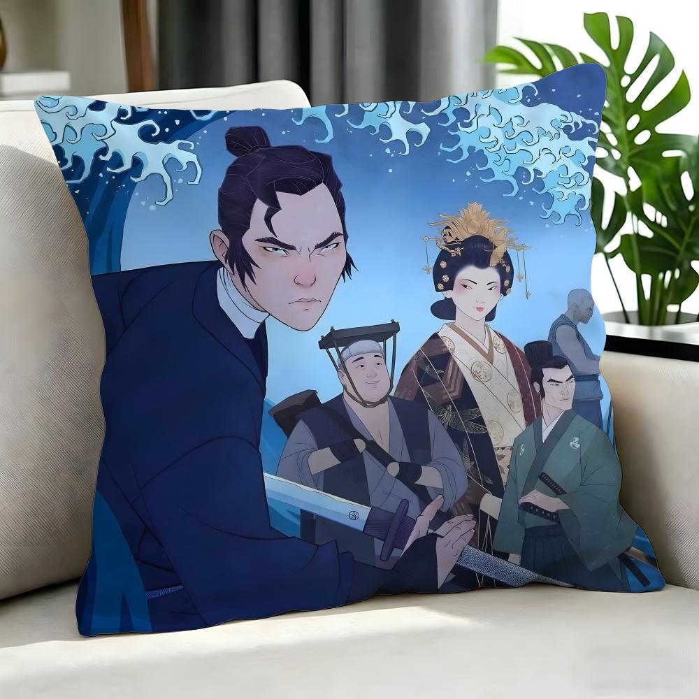 Anime BBlue Eye Samurai Cushion Cover Cushion Cover Set Pcs x x x Pillowcase Decorative Sofa Home Decor