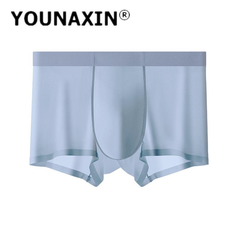 Herren Sexy Unterwäsche Große Größe Eis Seide Atmungsaktiv Boy Boxer Briefs Shorts Homme Groß Unterhosen L XL 2XL 3XL 4XL 5XL