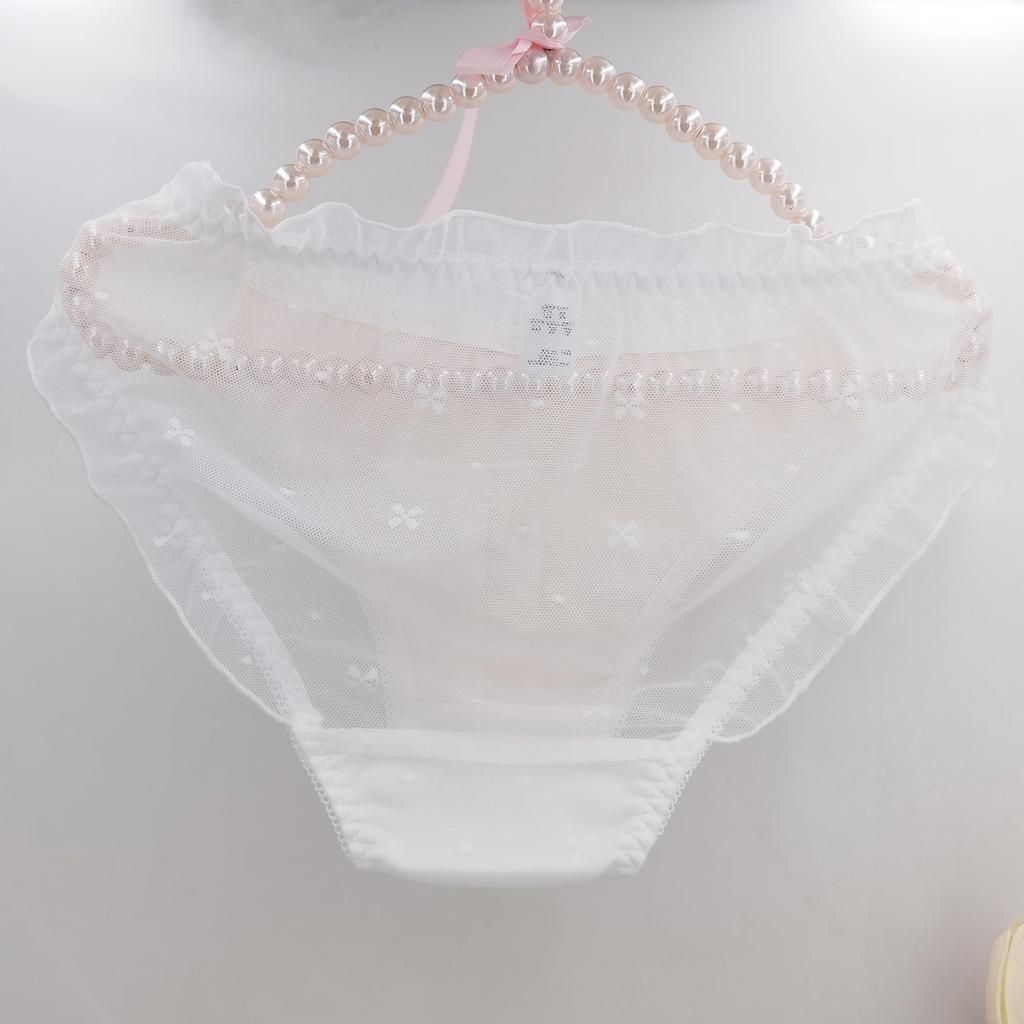 EasyTalk Sexy Embroidered Elegant Popular Faux Silk Plus Girls Und Panzer Women's Panties, Lace, Underwear, Fabric, Sheer, Seductive, Sizes, (L,