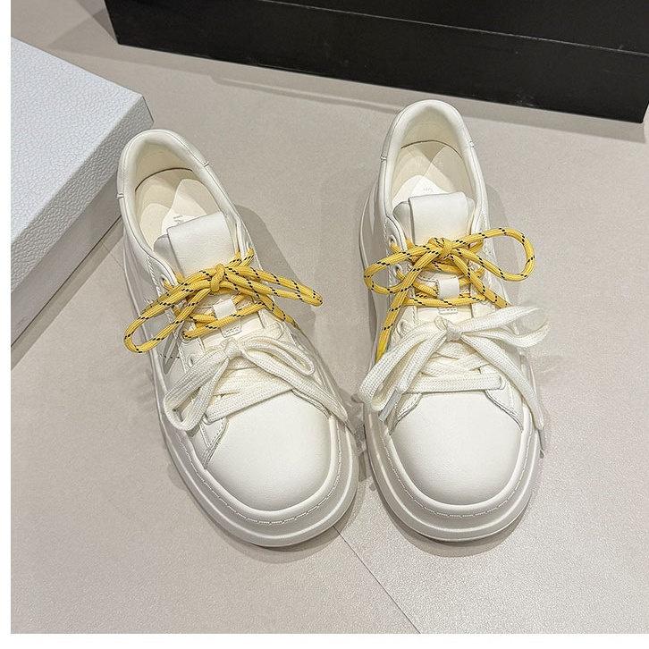 

Spring 2026 Women s Lightweight Thick Bottom Sneakers Casual Sports Shoes Adjustable Strap Flat Bottom Supportive EVA Outsole 39 белый