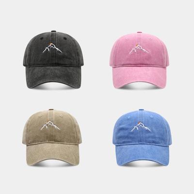 Czapka baseballowa haftowana z efektem sprania - Unisex Modna Czapka Sportowa Outdoor