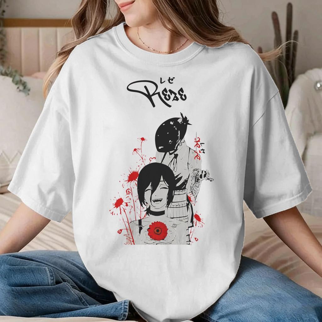 Unisex Unisex Chainsawunisexs Anime T Shirt Power 100 Cotton Clothing Funny Short Sleeve Crew Neck Tees Summer Tshirts