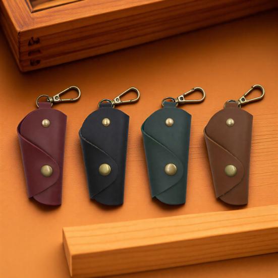 Car Keychain Box Foldable Design Prevents Key Bag Key Organizer Handmade Imitation Leather
