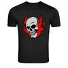 Flaming Skull Dark Fire Horror Graphic T-Shirt
