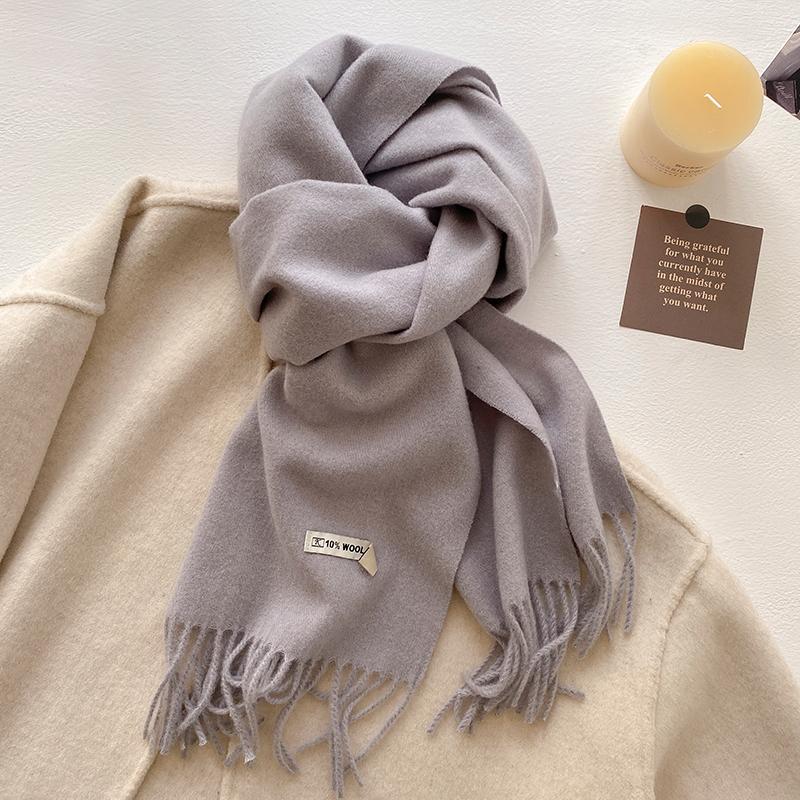 

Women S Winter Wool Scarf - Long Warm Cashmere-Like Solid Pashmina Shawl Wrap Hijab Bandana & Head Scarf
