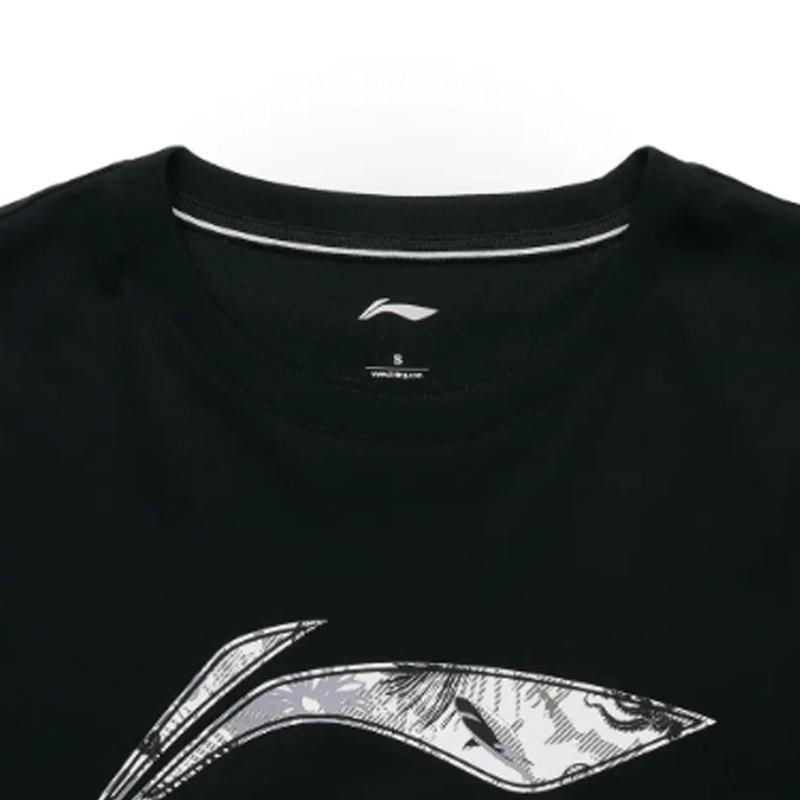 Li-Ning Fashionable Trendy Versatile Round Neck Pullover Short Sleeve T-Shirt Casual Sports Suit Unisex Tops Black White AHSVD53-1+AKST593-7