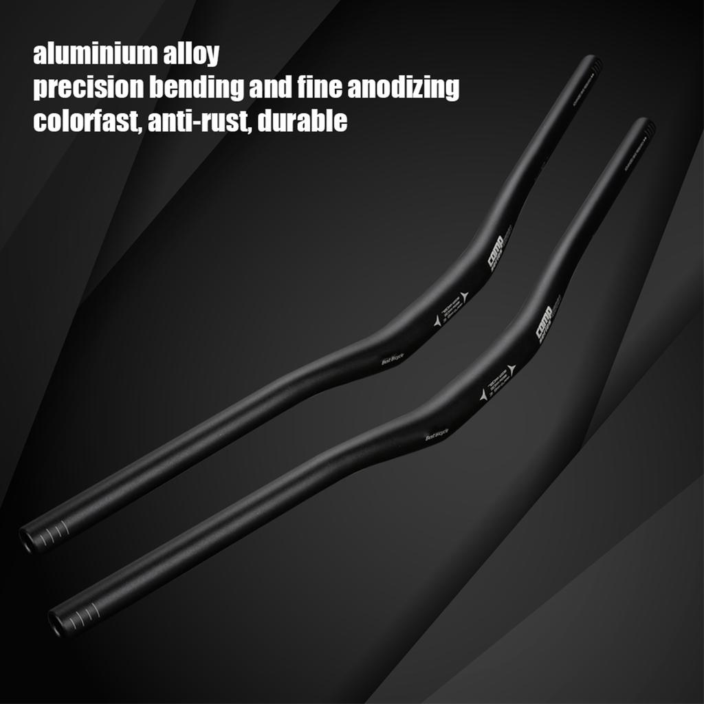 Aluminum Alloy Mountain Bike Riser Handlebar Cycling Racing Travel Relax and Rest (Black)
