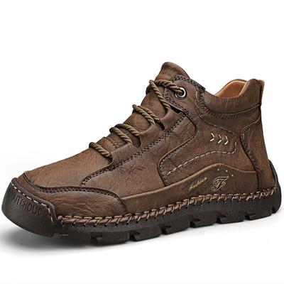 Men's High-top Casual Shoes Handmade Plush Shoes Casual Shoes Autumn and Winter Plus Size 39-48