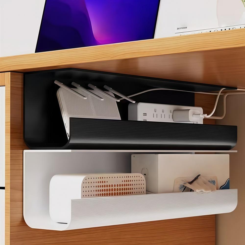 1PC Desktop Undertable Cable Rack Anti-extrusion Floor Cord Cover Self-Adhesive Durable Extension Wiring Duct Cable Protector