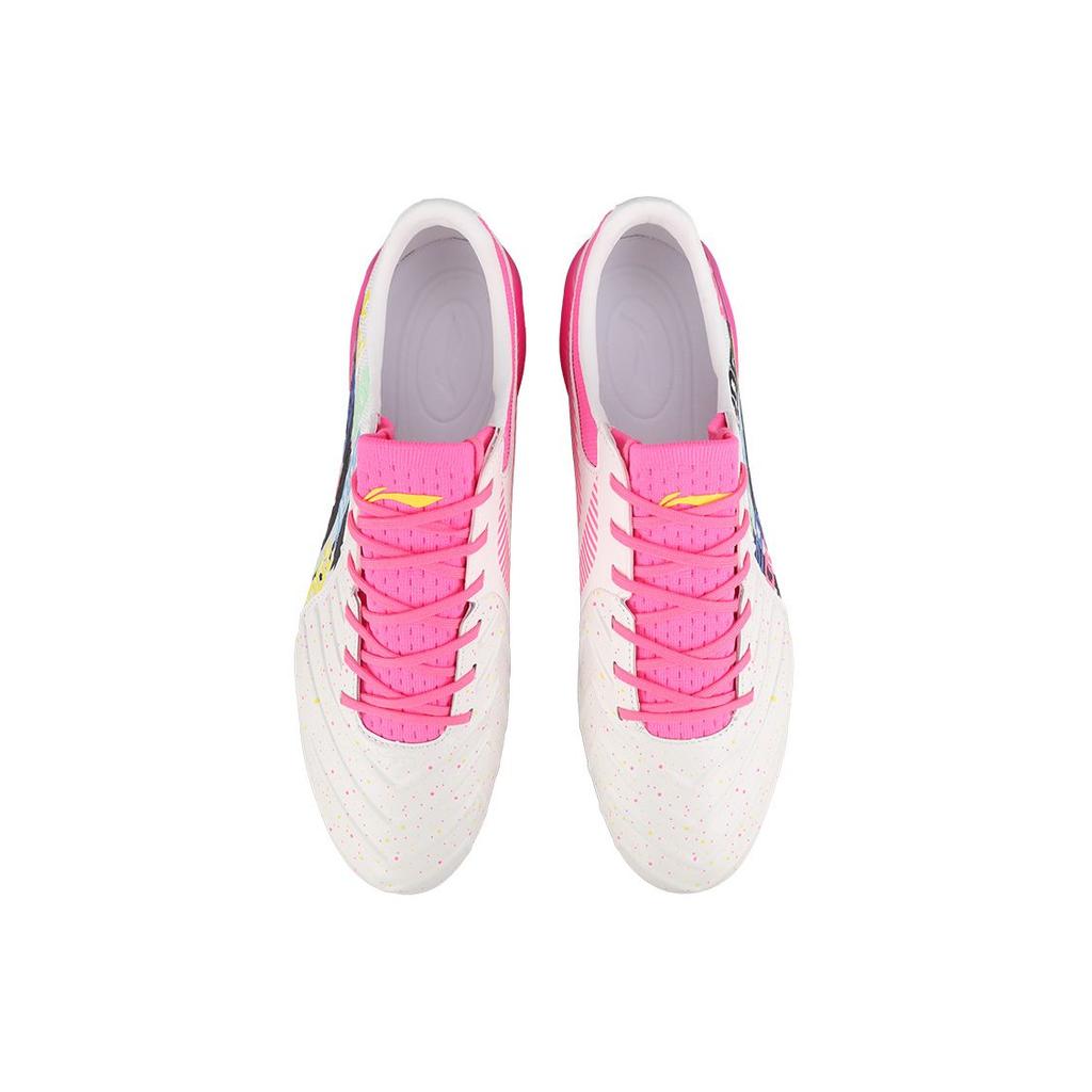 Li Ning Jin High-End FG (Rubber Long Stud) Natural Grass Football Shoes Men Football Shoes Pink YSZU007-1