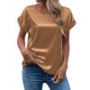 Summer Women's T-shirt Short-sleeved Satin Shirt Loose Casual Round Neck Satin T-shirt Women's Tops