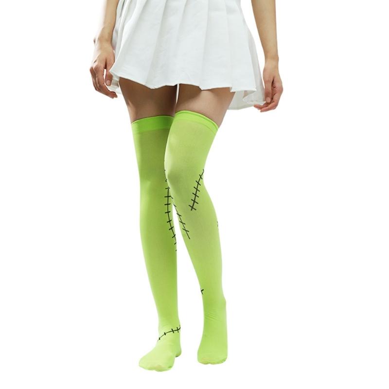 Over Knee Thigh Socks Halloween Thigh High Stockings Novelty Hosiery Printed Long Stockings for Womens Girls Gifts
